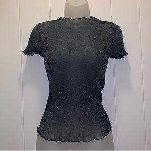 Sheer black sparkly top